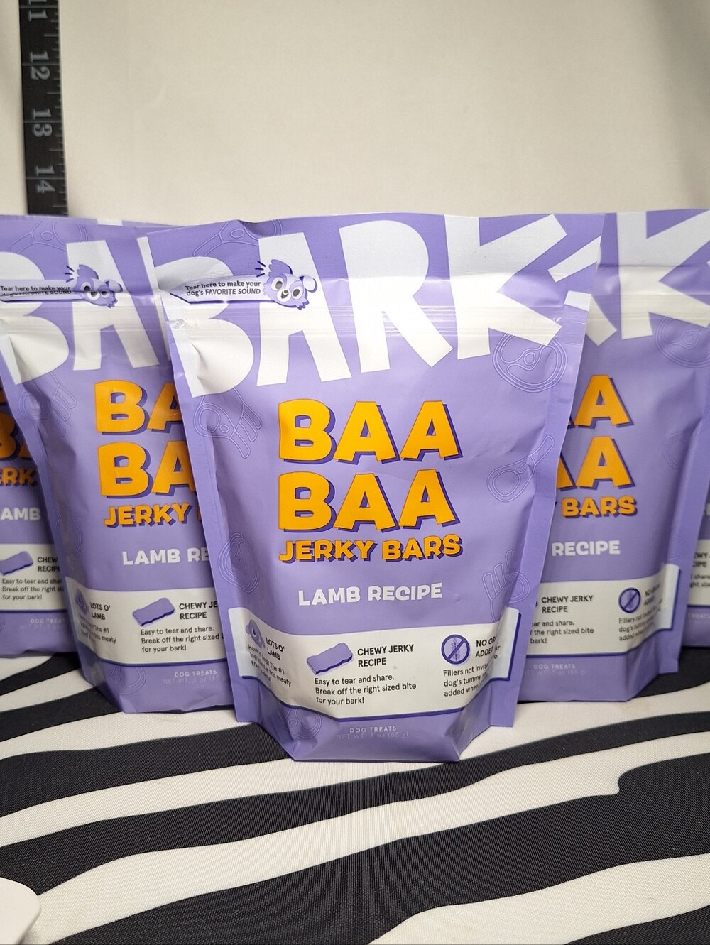 NWT Bark Baa Baa Jerky Bars Lamb Recipe Dog Treats- 5 pack, 5x 3oz Bags BB1.2 27